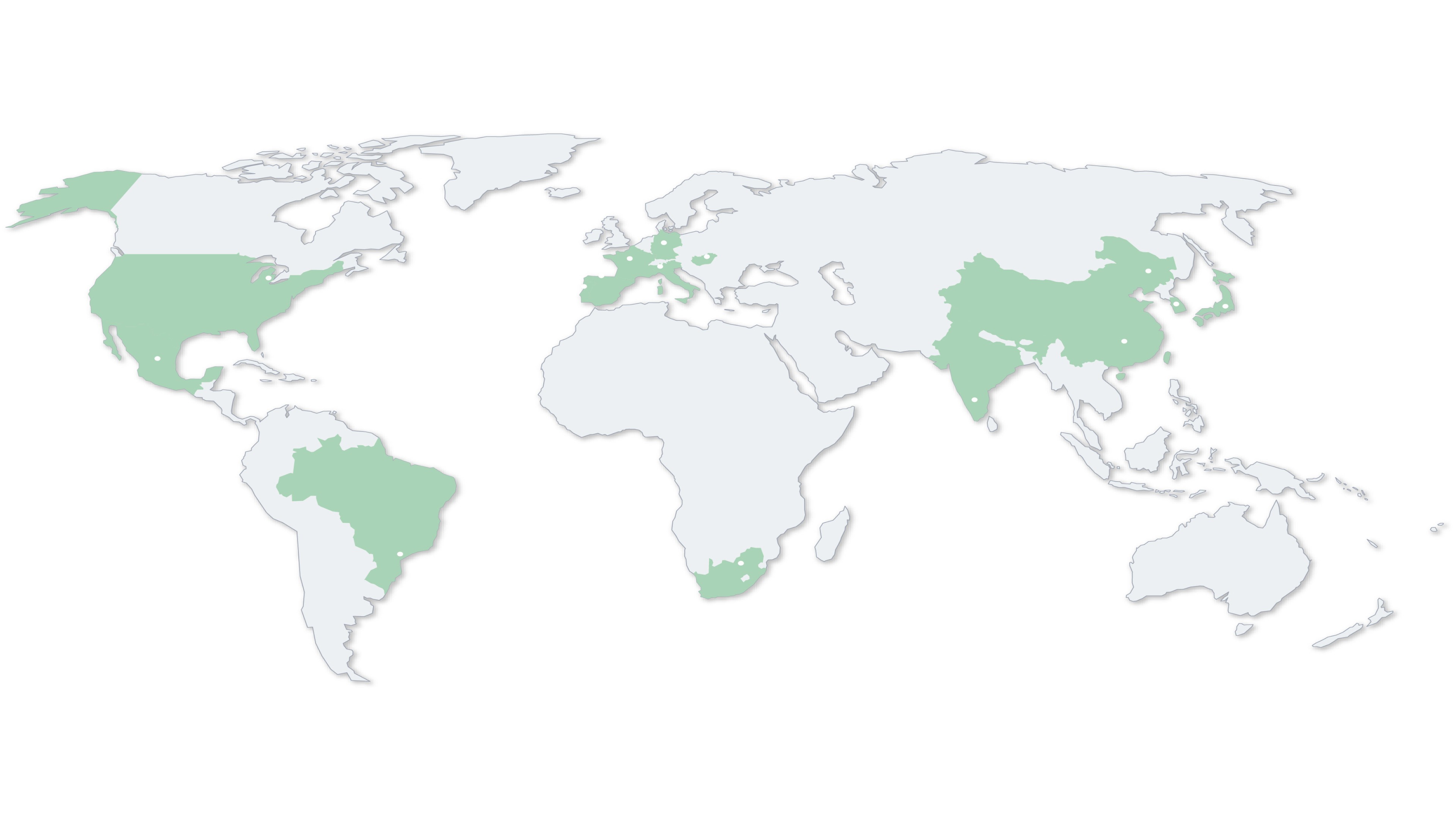 Weltkarte mit SEG Automotive Standorten