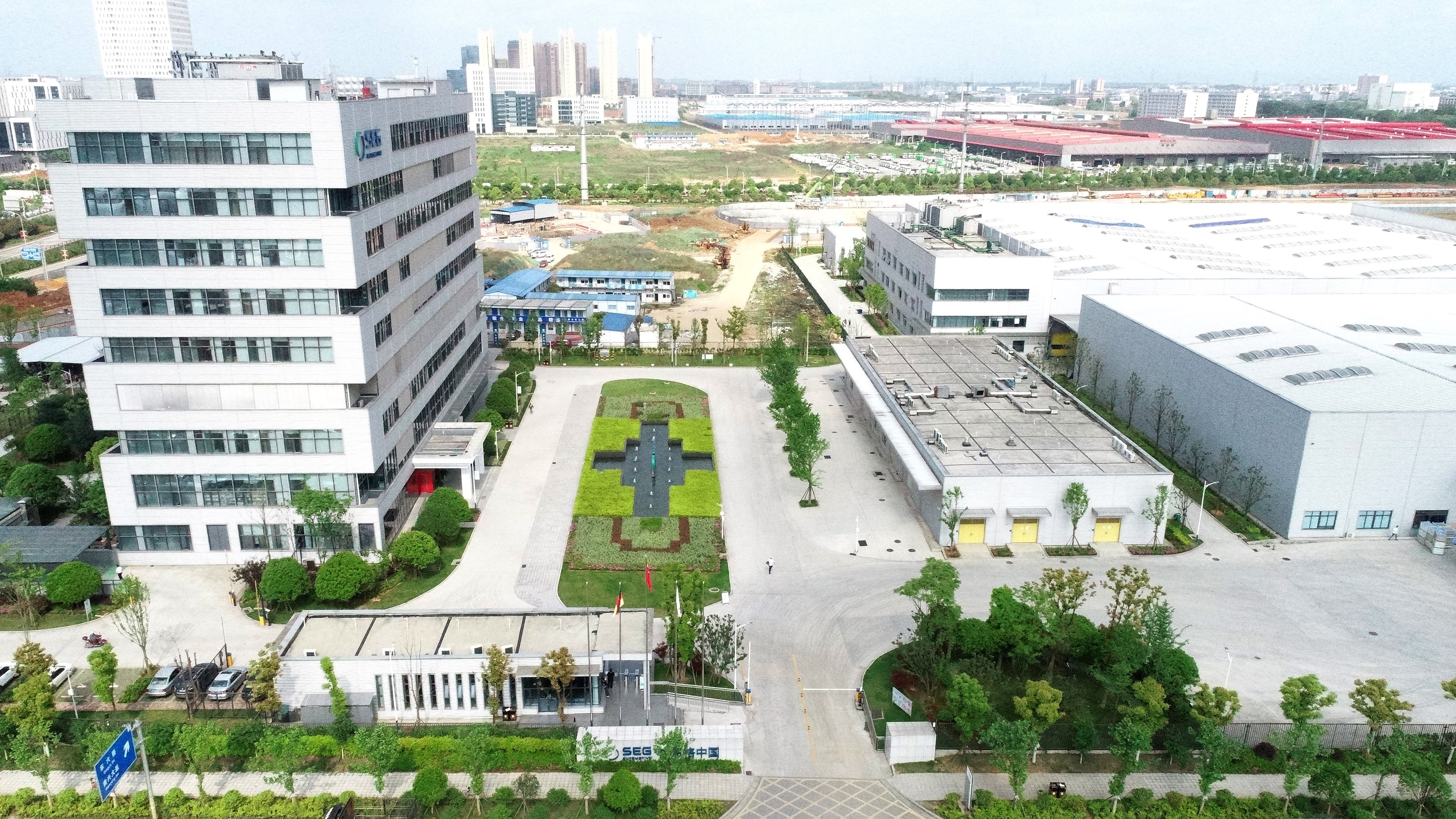 Aerial view of the SEG Automotive plant at the Changsha site, China