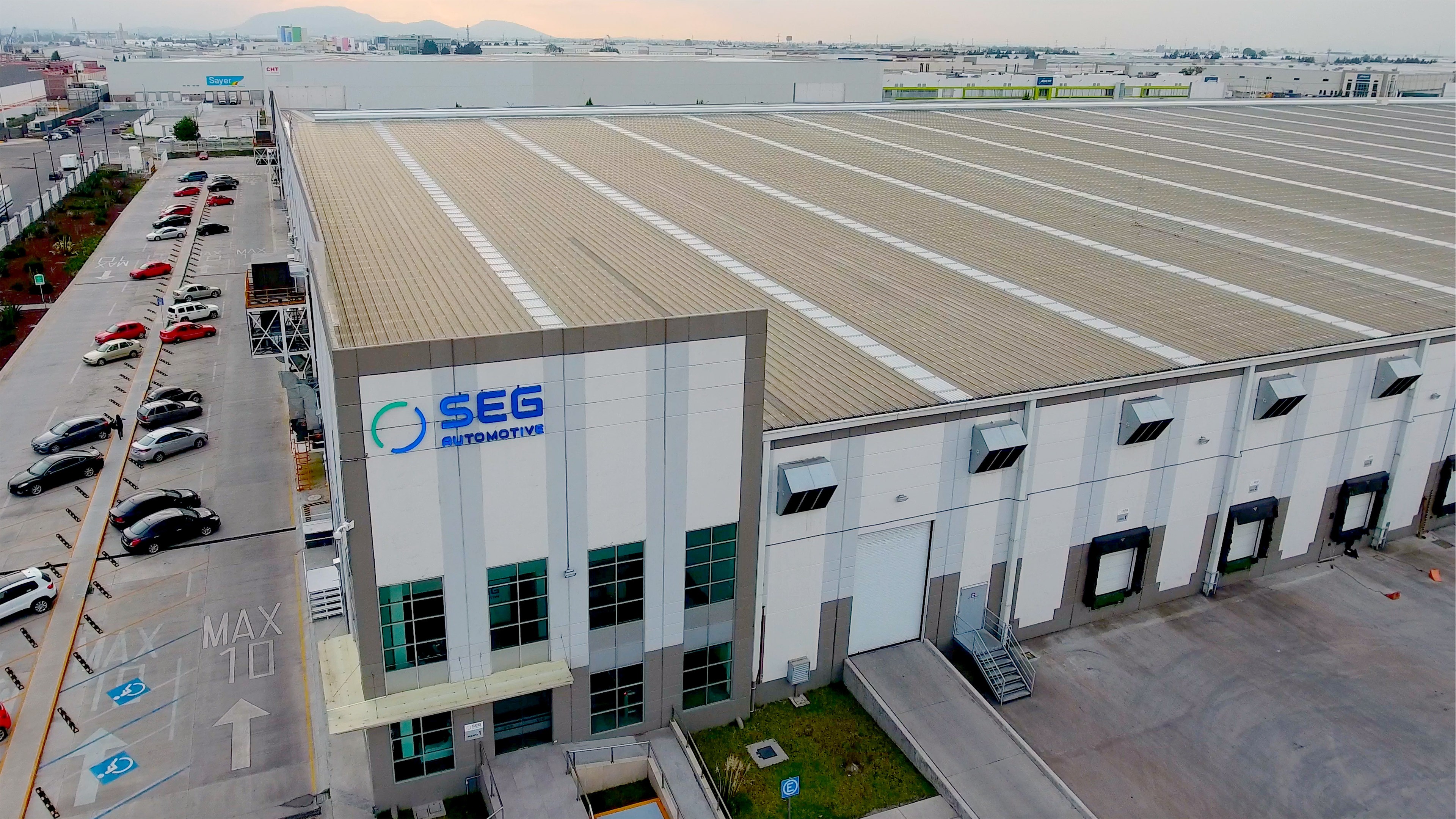 Aerial view of the SEG Automotive plant at the Lerma site, Mexico