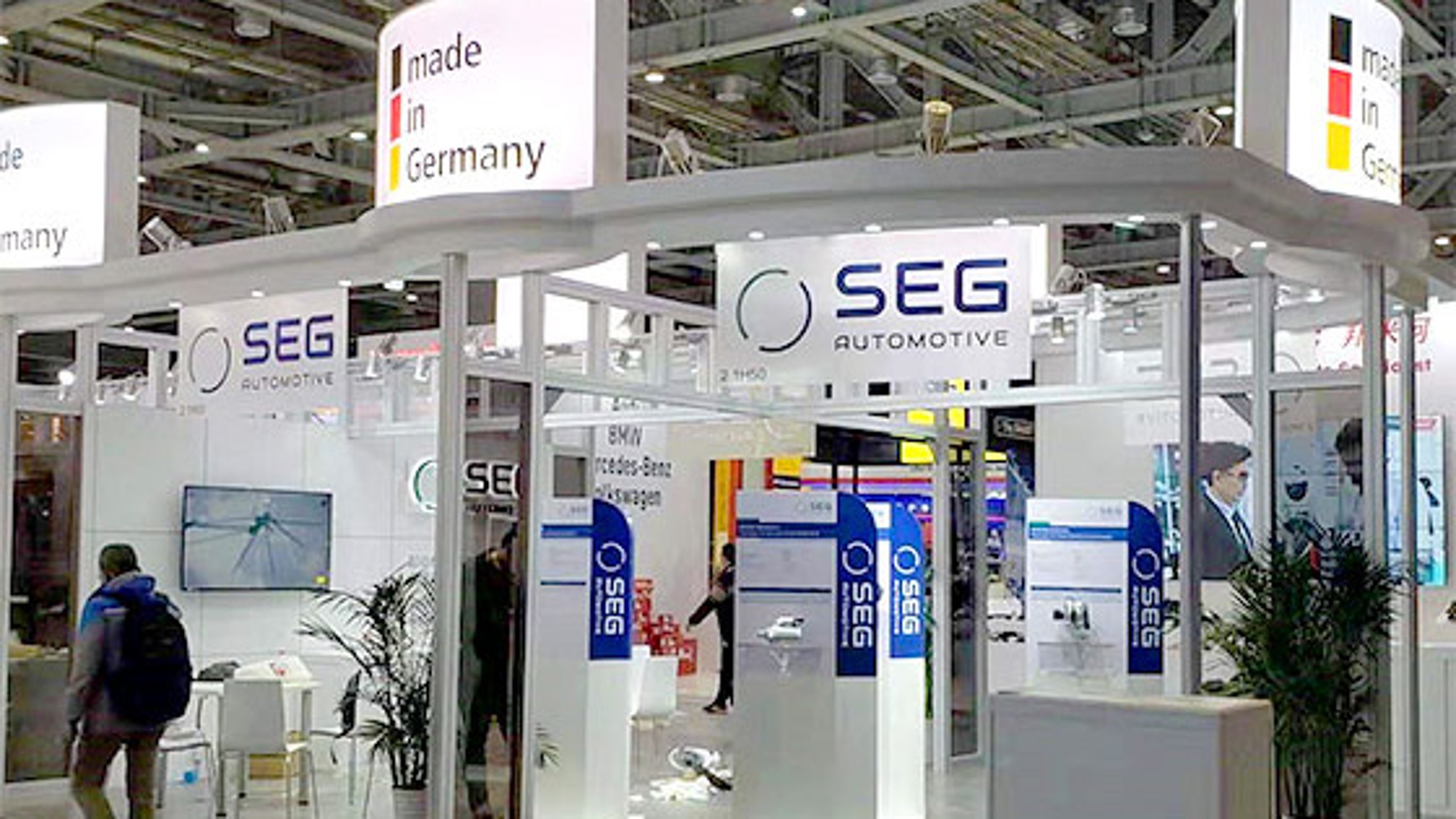 SEG Automotive booth as part of the German pavilion at Automechanika Shanghai trade show