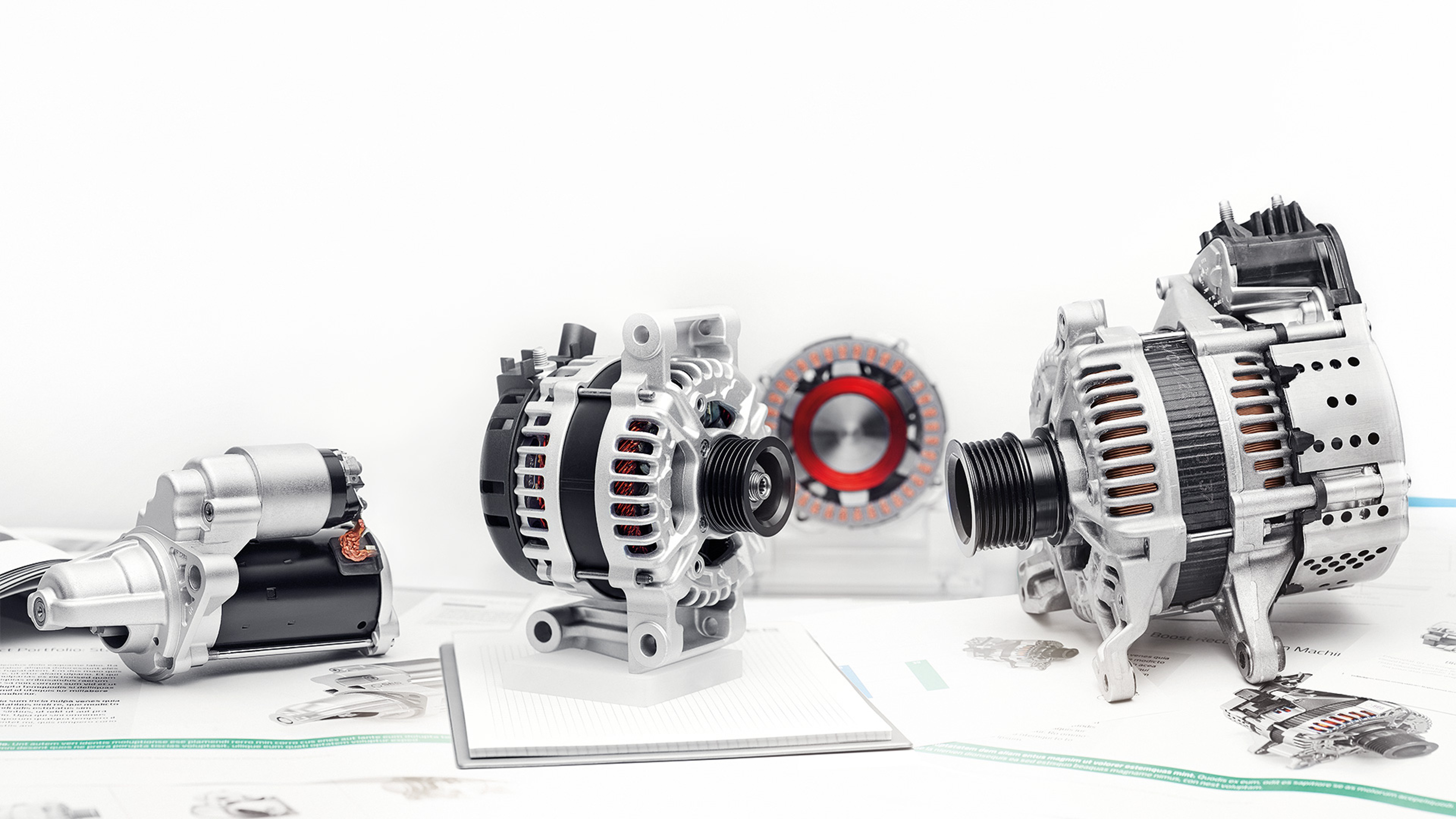 C60 starter motor, Power Density Line alternator and 48V Boost Recuperation Machine (BRM)